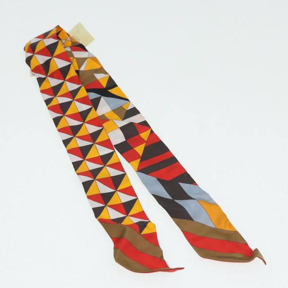 HERMES Twilly Scarf Silk Multicolor Auth am6557 - Picture 4 of 9